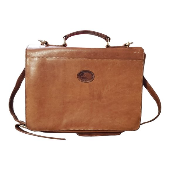 Red Goose Women Brown Leather Laptop Satchel Portfolio Messenger Bag - Picture 3 of 8